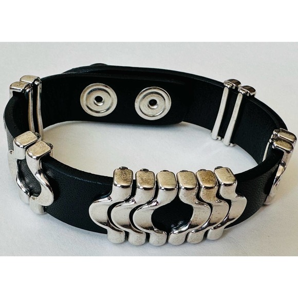 Isabel Marant Leather and Silver-Tone Bracelet - Black - Picture 2 of 4